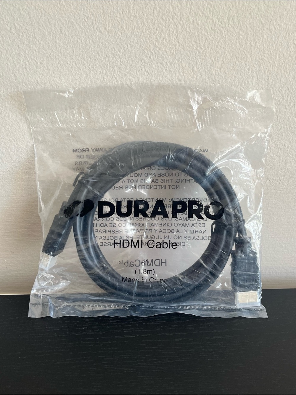 Durapro HDMI Cable 6ft Black 1.8m